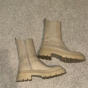Zara Beige Ankle Boots for Women 38 or us 8